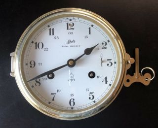 German Schatz Royal Mariner Brass Ships 8 Day Clock W/ Key