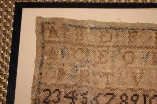 Antique Colonial Sampler - Mary Haslam 1822 - Newark Museum NJ - Alphabet Numbers 2