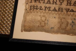 Antique Colonial Sampler - Mary Haslam 1822 - Newark Museum NJ - Alphabet Numbers 7