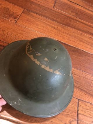 Wwii British Helmet With Liner And Chin Strap