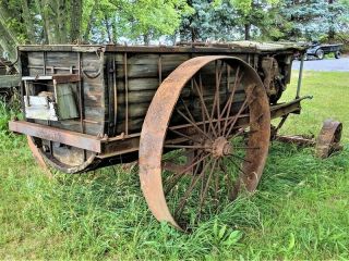 old BEAN Mfg Co Orchard Sprayer LEROI crank engine horse drawn wood tank 5