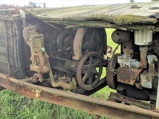 old BEAN Mfg Co Orchard Sprayer LEROI crank engine horse drawn wood tank 9