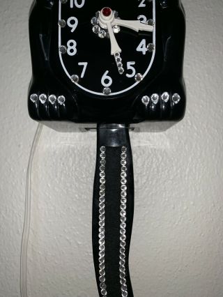 Vintage Electric Jeweled Kit Cat Klock Kat Clock D8 Rare Early Model Black 60’s 8