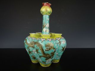 Rare Chinese Porcelain Tulip Vase - Figures/Dragon - 19th C. 2