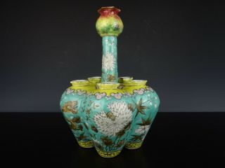 Rare Chinese Porcelain Tulip Vase - Figures/Dragon - 19th C. 3
