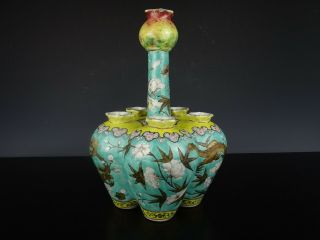 Rare Chinese Porcelain Tulip Vase - Figures/Dragon - 19th C. 4