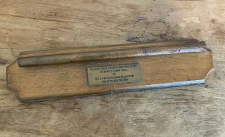 Uss Frigate Constellation Plaque Made From Plank Spike From Hull Authentic Wood