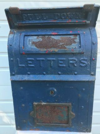 Vintage U.  S.  Post Office Mail Box Cast Iron Dated 1949