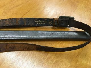Antique German WW1 Officer ' s Sword w/ Scabbard & Leather Strap 2