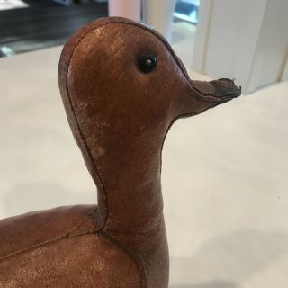 Vtg Abercrombie & Fitch Dimitri Omersa Leather Duck MCM Doorstop Decoy 4