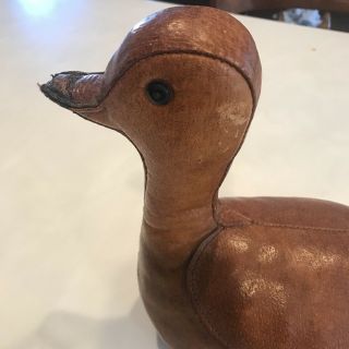 Vtg Abercrombie & Fitch Dimitri Omersa Leather Duck MCM Doorstop Decoy 6