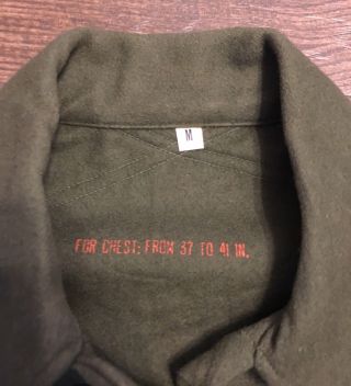 50’s field shirt wool 1952 military 108 vintage green medium Korean War Era 2