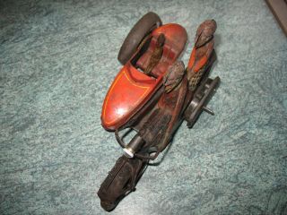 very rare TIPPCO TCO MOTORCYCLE SIDECAR 1927 WIND UP TIN TOY GERMANY TINPLATE 8