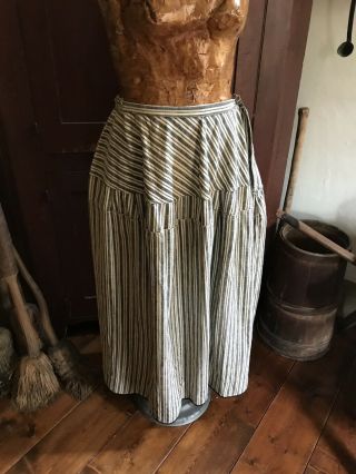 Early Antique Ladies Handmade Indigo Blue & White Skirt Petticoat Aafa Textile