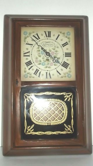 Antique England Clock Co.  Wall Clock - 8 Day - Key & Pendulum - - Looks Good