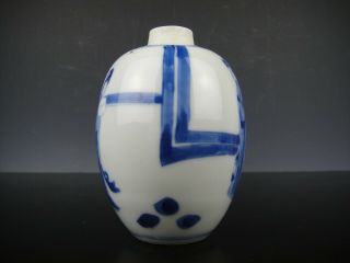 Perfect Chinese Porcelain B/W Tea Caddy - Ladies - 18th C.  Kangxi 2