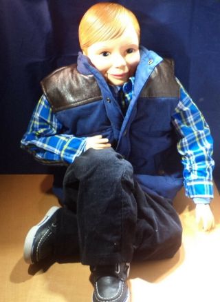 Vintage Simon (large Head) Ventriloquist Doll Dummy With Semi - Pro Features