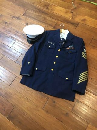 Us Coast Guard Uniform Coat,  Shirt,  Tie,  Visor Cap