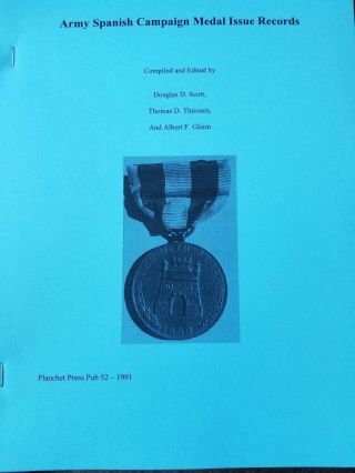 Us Army 1898 Spanish Campaign Medal Roster Roll Ex Gleim Planchet Press Book