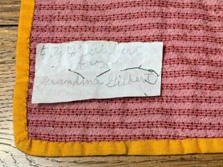 Antique PA c 1890 - 1900 Fence Rail QUILT to William Gilbert from Grandma Gilbert 12