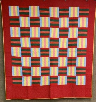 Antique Pa C 1890 - 1900 Fence Rail Quilt To William Gilbert From Grandma Gilbert
