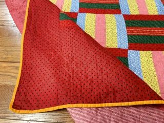 Antique PA c 1890 - 1900 Fence Rail QUILT to William Gilbert from Grandma Gilbert 9
