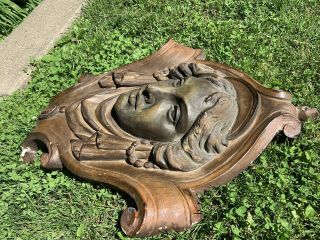 American Architectural Salvage Chicago Art Nouveau Woman Horsehair Plaster 30” H 5