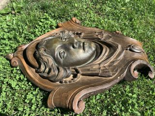 American Architectural Salvage Chicago Art Nouveau Woman Horsehair Plaster 30” H 6