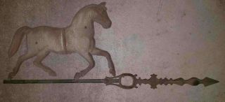 About 1920 Antique Metal Running Horse Weathervane Directional Arrow