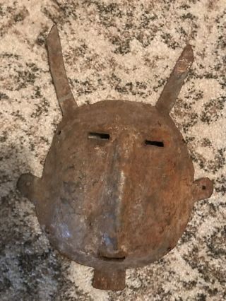African Senufo Forged Iron Mask From Mali
