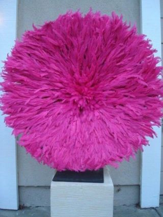 32 " Fuchsia / African Feather Headdress / Juju Hat / 1st.  Quality / " Authentic "