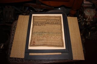 Antique Colonial Sampler - Sarah - Newark Museum Nj - Framed - To Err Is Human To Forgiv