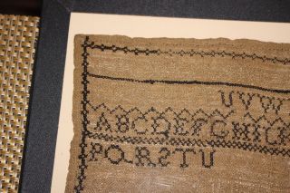 Antique Colonial Sampler - Sarah - Newark Museum NJ - Framed - to err is human to forgiv 2