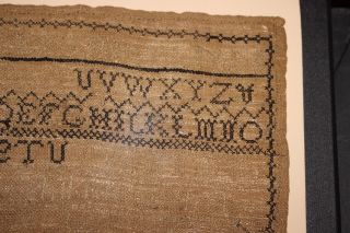 Antique Colonial Sampler - Sarah - Newark Museum NJ - Framed - to err is human to forgiv 3