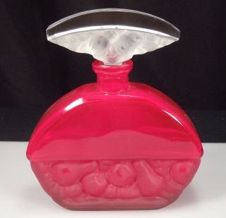 Bohemian Red Glass Art Deco Perfume Bottle