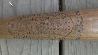 Antique George Sisler H & B Louisville Slugger 40 G S Bone Rubbed Baseball Bat 2