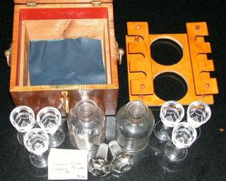 Antique Flame Mahogany Inlaid Georgian Decanter Box Tantalus Case c1800 Receipt 2