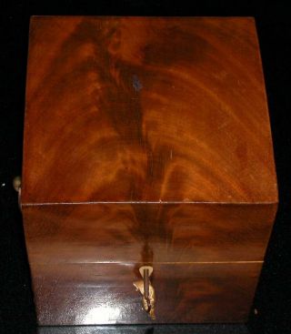 Antique Flame Mahogany Inlaid Georgian Decanter Box Tantalus Case c1800 Receipt 5