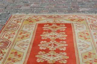 Pastel Vintage Large Area Antique Rug,  Oushak Area Rug,  Vintage Turkish Carpet,