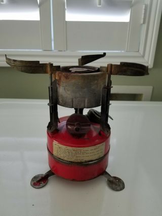 1952 U.  S.  Rogers - Akron Camp Stove Rare Red In Color