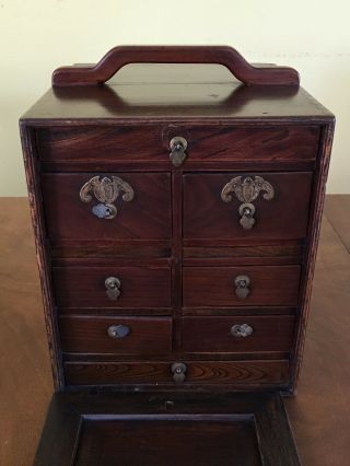 Antique Chinese Medicine Box made of Ju wood from the Qing Dynasty 2