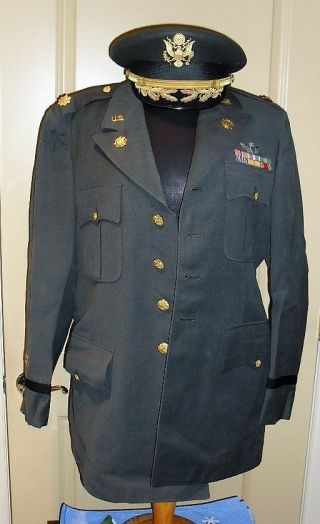 Post Ww2 Us Army Officers Complete Uniform Jacket,  Pants,  Hats,  Belt For Major