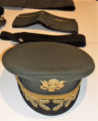 Post WW2 US Army Officers Complete Uniform Jacket,  pants,  Hats,  belt for Major 9