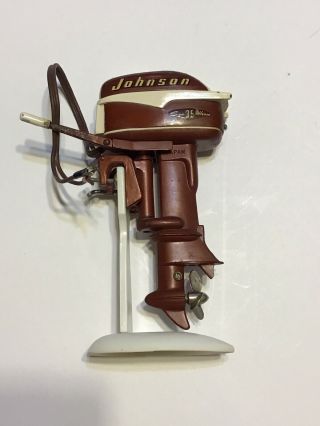 Vintage Johnson Sea Horse 35 Toy Outboard Motor And Stand tested/works 3