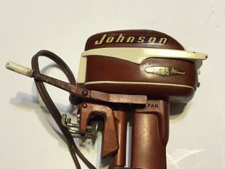 Vintage Johnson Sea Horse 35 Toy Outboard Motor And Stand tested/works 8