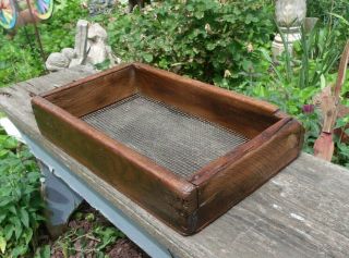 Vintage Wooden Primitive Sifter Wood Old Rustic Country Decor Cabin