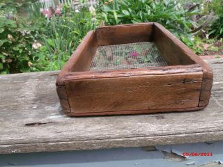 VINTAGE WOODEN PRIMITIVE SIFTER WOOD OLD RUSTIC COUNTRY DECOR CABIN 9
