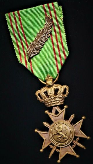 Belgium Medal Cross Of War 1954 (croix De Guerre 1954) With Bronze Palm