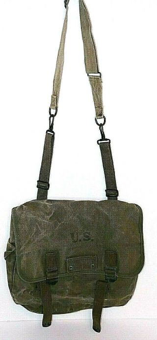 Ww2 U.  S.  Military Musette Bag,  1945 Dated