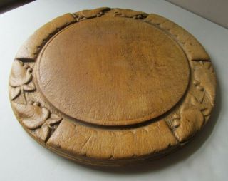 Antique Wooden Hand Carved Bread Board Plate Carrots Peas Peppers Folk Art
